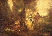 Jean-Antoine Watteau Le Plaisir pastoral oil painting reproduction